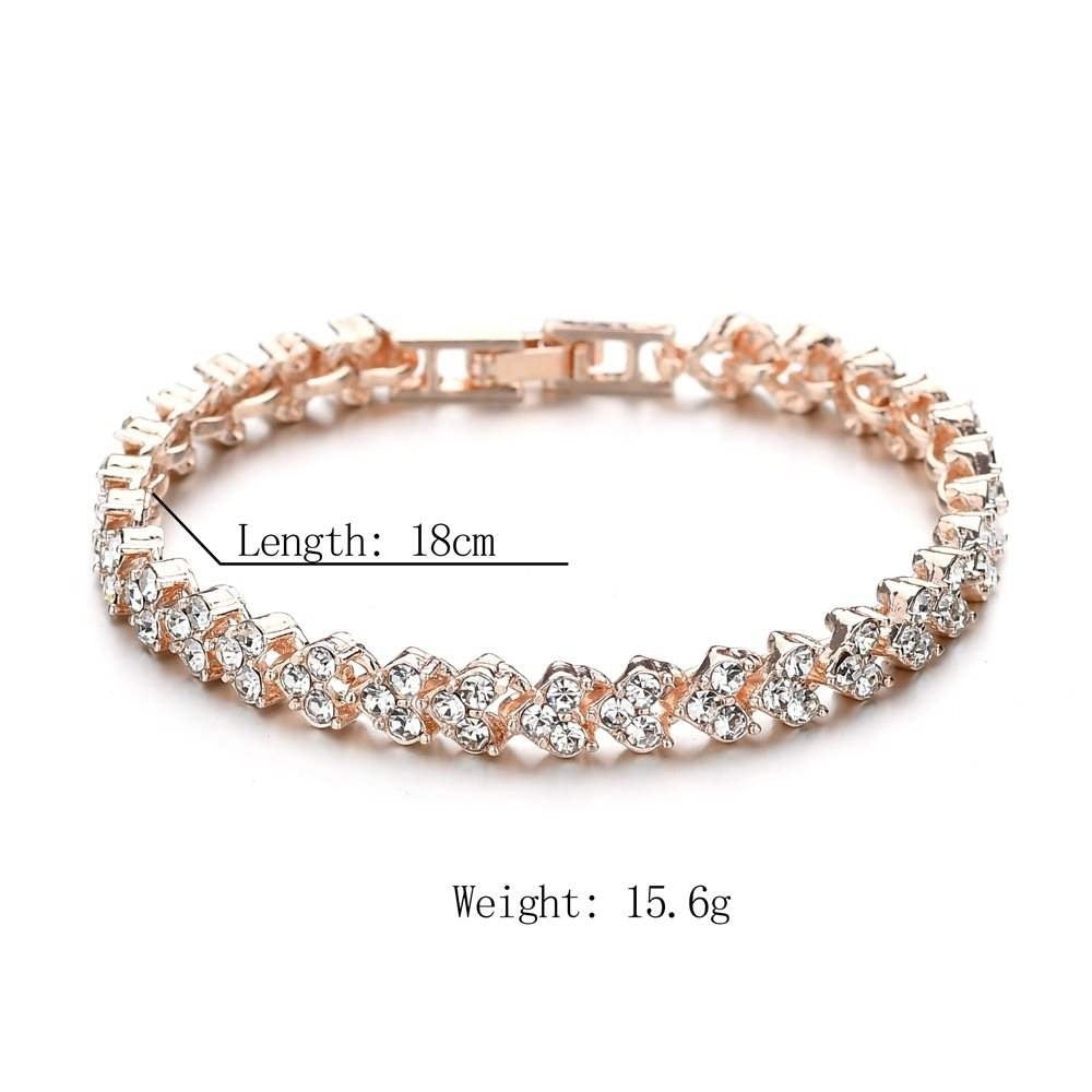 Brăţară simplă Brăţară cu diamante naturale, cristal, zirconiu cubic, argint, aur, roz, aur, ornament.