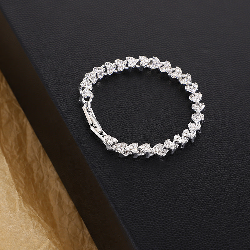 Brăţară simplă Brăţară cu diamante naturale, cristal, zirconiu cubic, argint, aur, roz, aur, ornament.