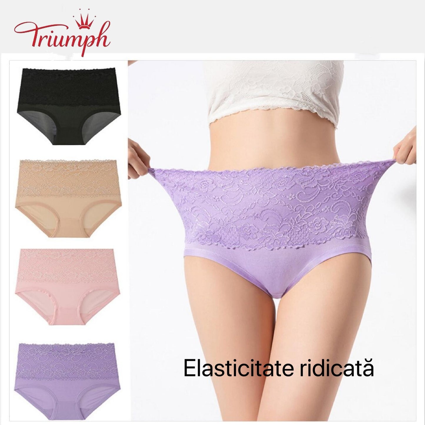 Triumph - Livrare Gratuită,Pachet de 4 Chiloți Din Dantelă, Strânge Burta, Ridicare Fund, Elasticitate Ridicată
