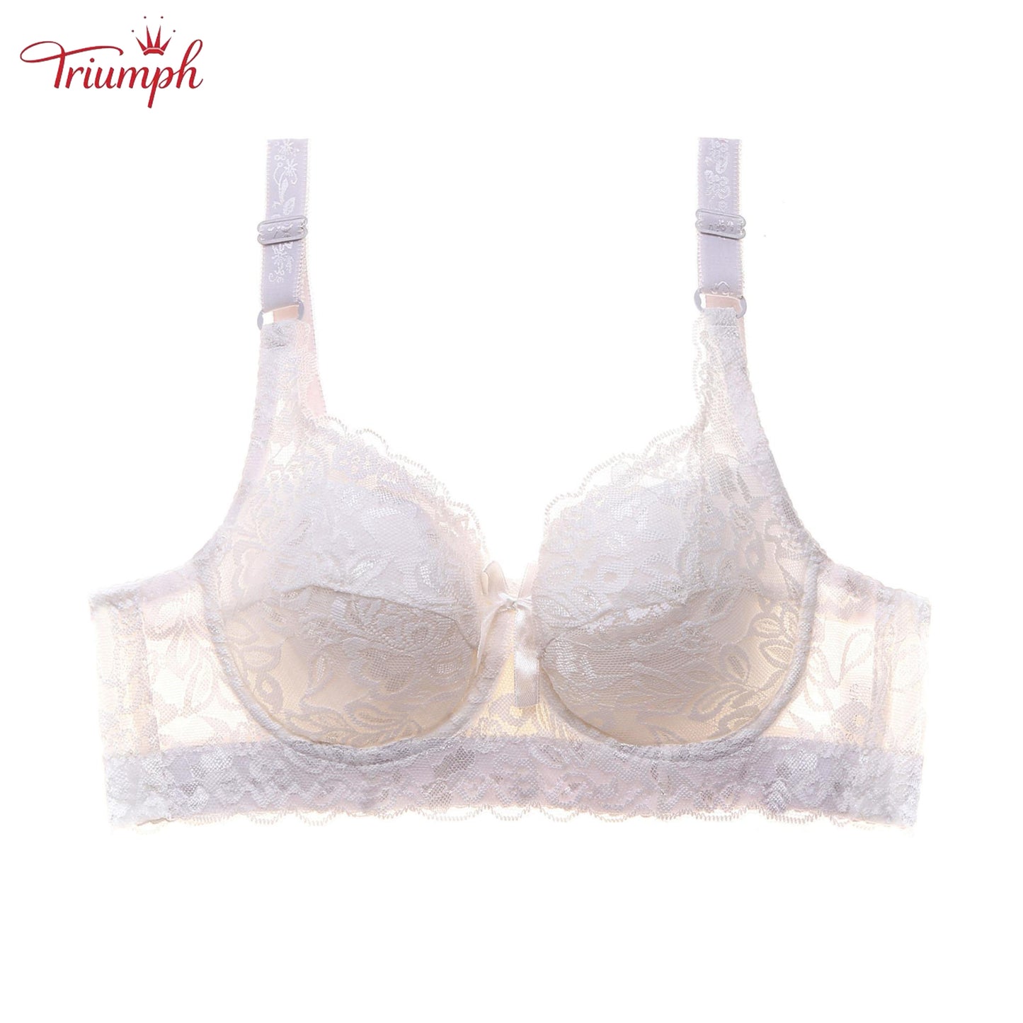 Triumph - Transport gratuit，Pachet de 3 Sutiene Push Up cu Dantela，Moale și Confortabil