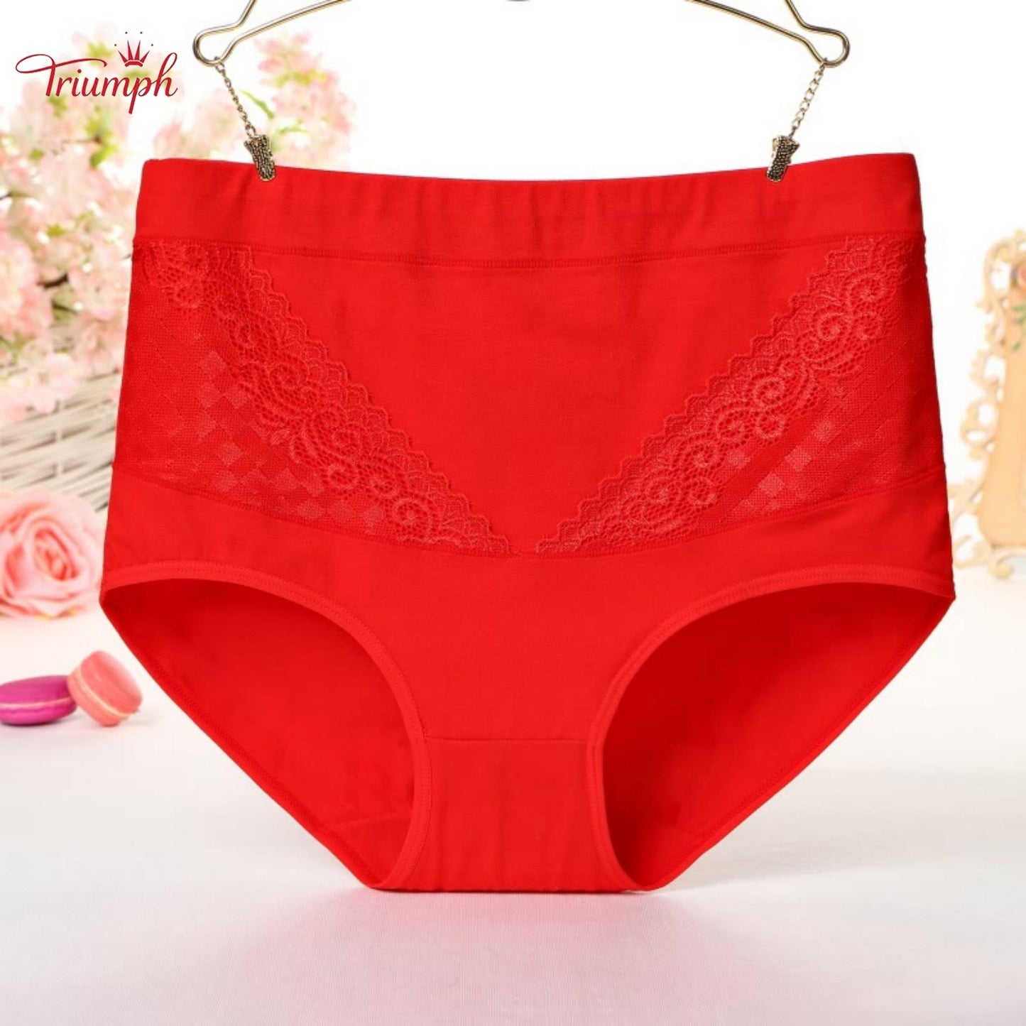 Triumph - 4 Piese De Lenjerie Din Bumbac Pur, Transport Gratuit, Control Burtica, Ridicare Feselor