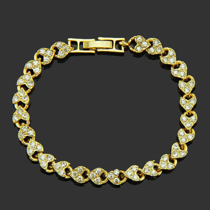Brăţară simplă Brăţară cu diamante naturale, cristal, zirconiu cubic, argint, aur, roz, aur, ornament.