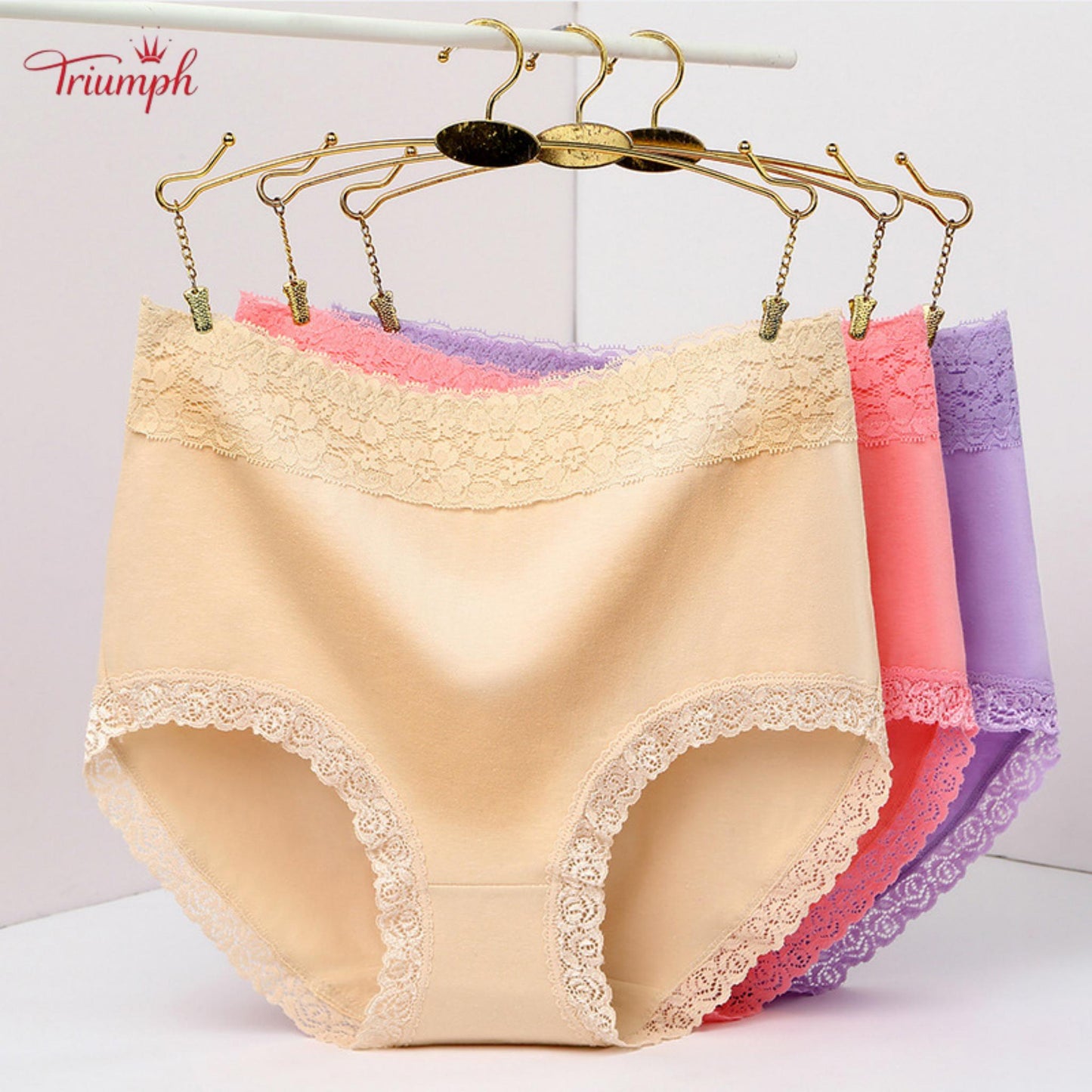 Triumph - Set Chiloti din Dantela 4 Piese，Livrare Gratuită，Potrivit Pentru 40-90 kg