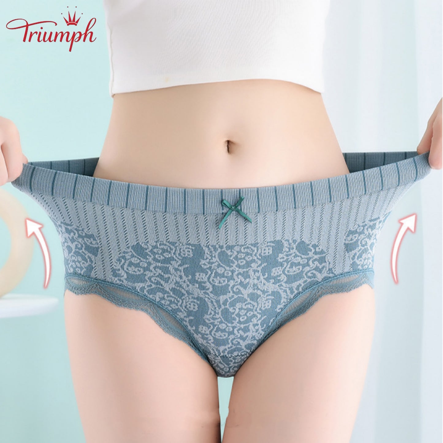 Triumph - Transport Gratuit，4 Perechi de Chiloți Confortabili și Respirabili cu Talie înaltă，Bordura din dantela