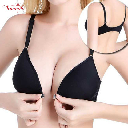 Triumph-Livrare Gratuită,Sutien pachet de 3，Sutien cu nasturi în față，Fara Sutien de Sarma，Sexy, Confortabil，Fără armistiţiu，Push Up