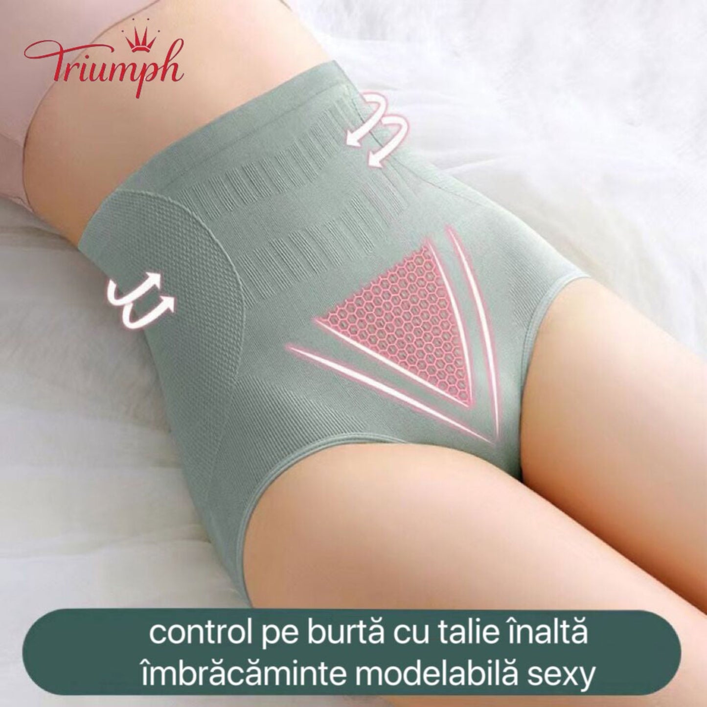 Triumph - Livrare Gratuită,Pachet de 5 articole de modelare pentru femei, lenjerie termică de damă,model pentru corp pentru controlul burticii, sub rochie, lenjerie de corp din grafen cu talie mijlocie extra fermă, chiloți sexy