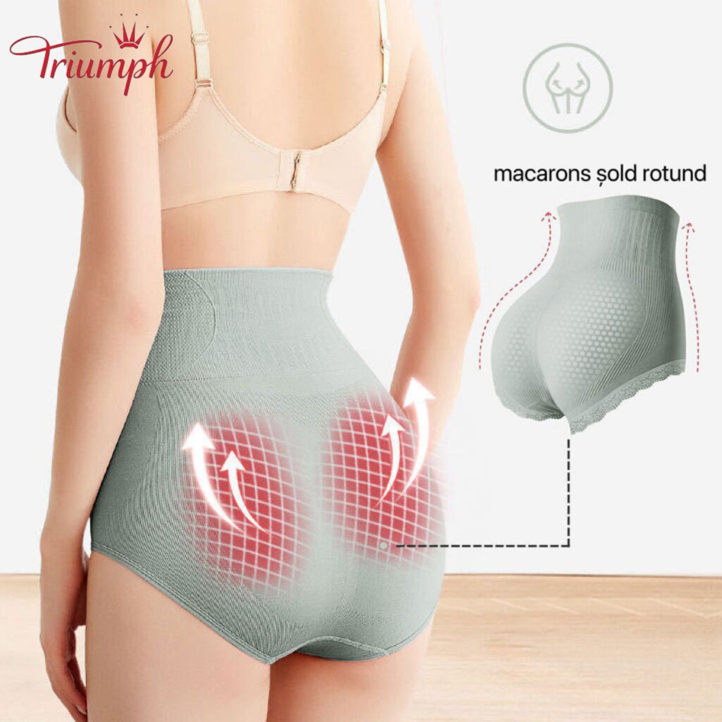 Triumph - Livrare Gratuită,Pachet de 5 articole de modelare pentru femei, lenjerie termică de damă,model pentru corp pentru controlul burticii, sub rochie, lenjerie de corp din grafen cu talie mijlocie extra fermă, chiloți sexy