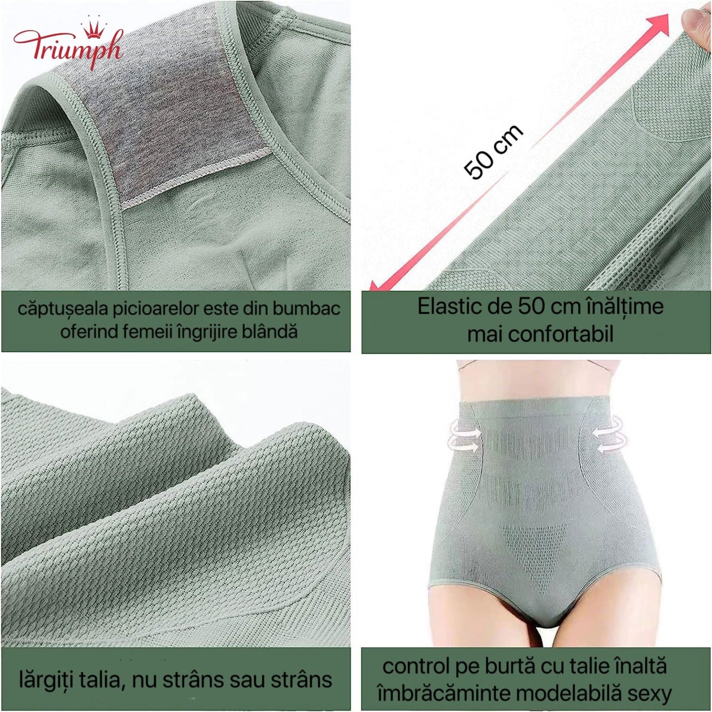 Triumph - Livrare Gratuită,Pachet de 5 articole de modelare pentru femei, lenjerie termică de damă,model pentru corp pentru controlul burticii, sub rochie, lenjerie de corp din grafen cu talie mijlocie extra fermă, chiloți sexy