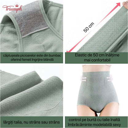 Triumph - Livrare Gratuită,Pachet de 5 articole de modelare pentru femei, lenjerie termică de damă,model pentru corp pentru controlul burticii, sub rochie, lenjerie de corp din grafen cu talie mijlocie extra fermă, chiloți sexy