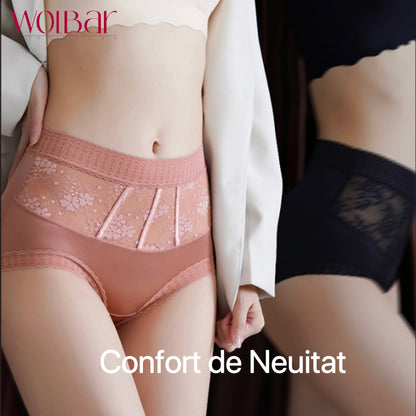 WolBar Chiloți de Dantelă de Damă - Set de 4，Căptușeală din Bumbac，45-90 kg și Peste