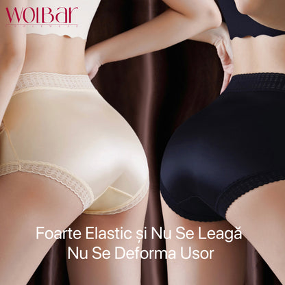 WolBar Chiloți de Dantelă de Damă - Set de 4，Căptușeală din Bumbac，45-90 kg și Peste