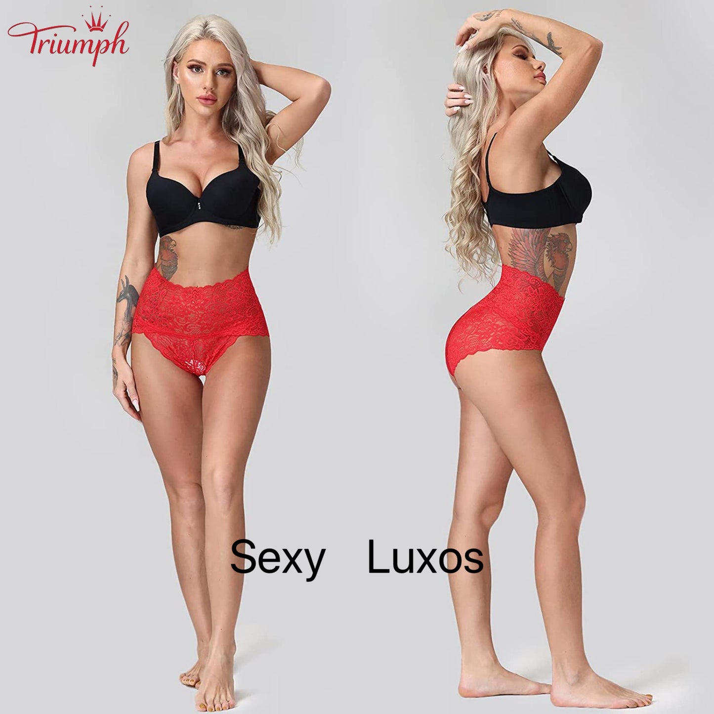 Triumph - Pachet de 4 Chiloți Sexy din Dantelă，Transport Gratuit，Dantela Populara，luxos，Potrivit Pentru 40-110KG