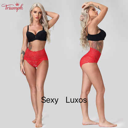 Triumph - Pachet de 4 Chiloți Sexy din Dantelă，Transport Gratuit，Dantela Populara，luxos，Potrivit Pentru 40-110KG