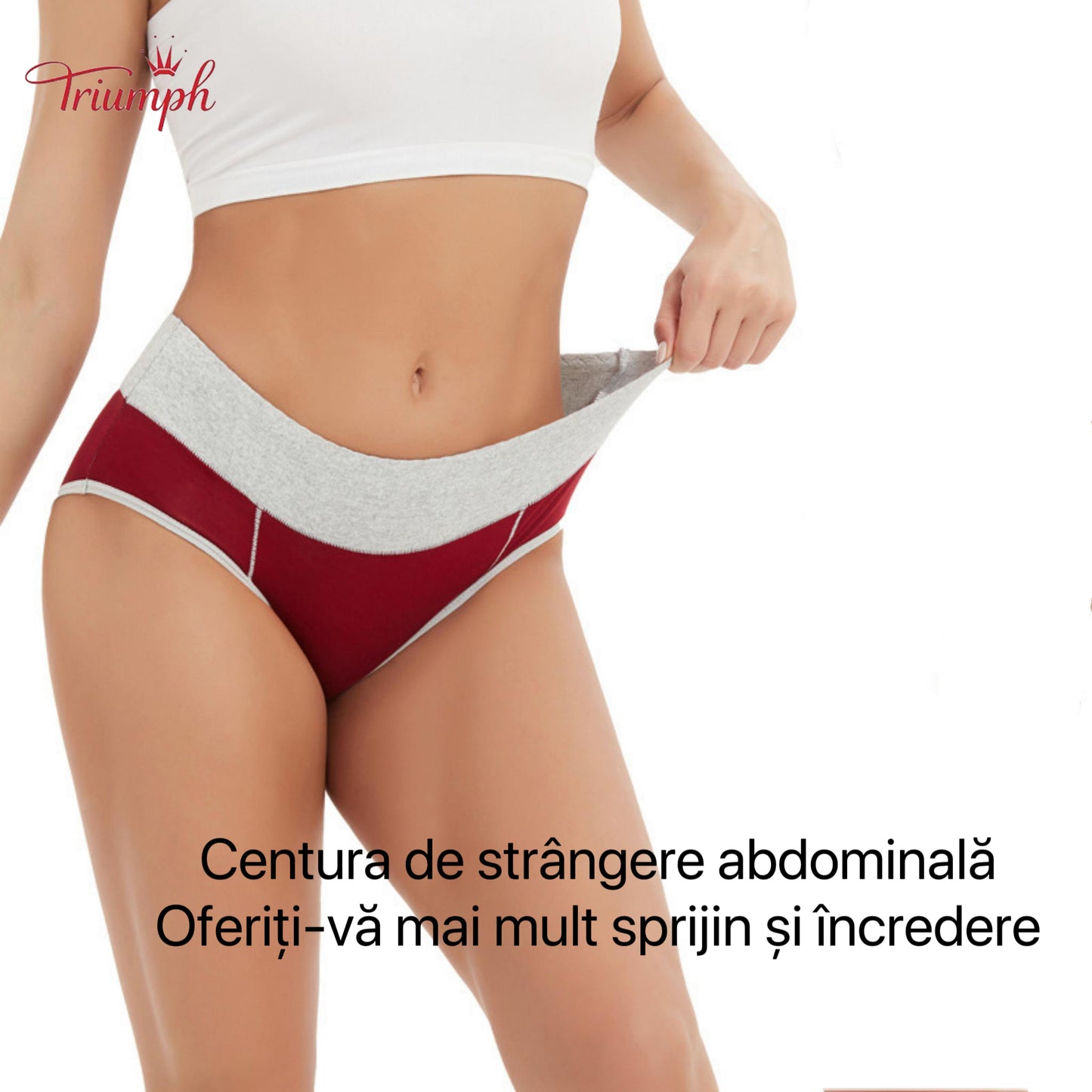 Triumph - Set Lenjerie de Dama 4 Piese，Banda de Chiloți Foarte Elastică , Potrivit Pentru 40-110 KG