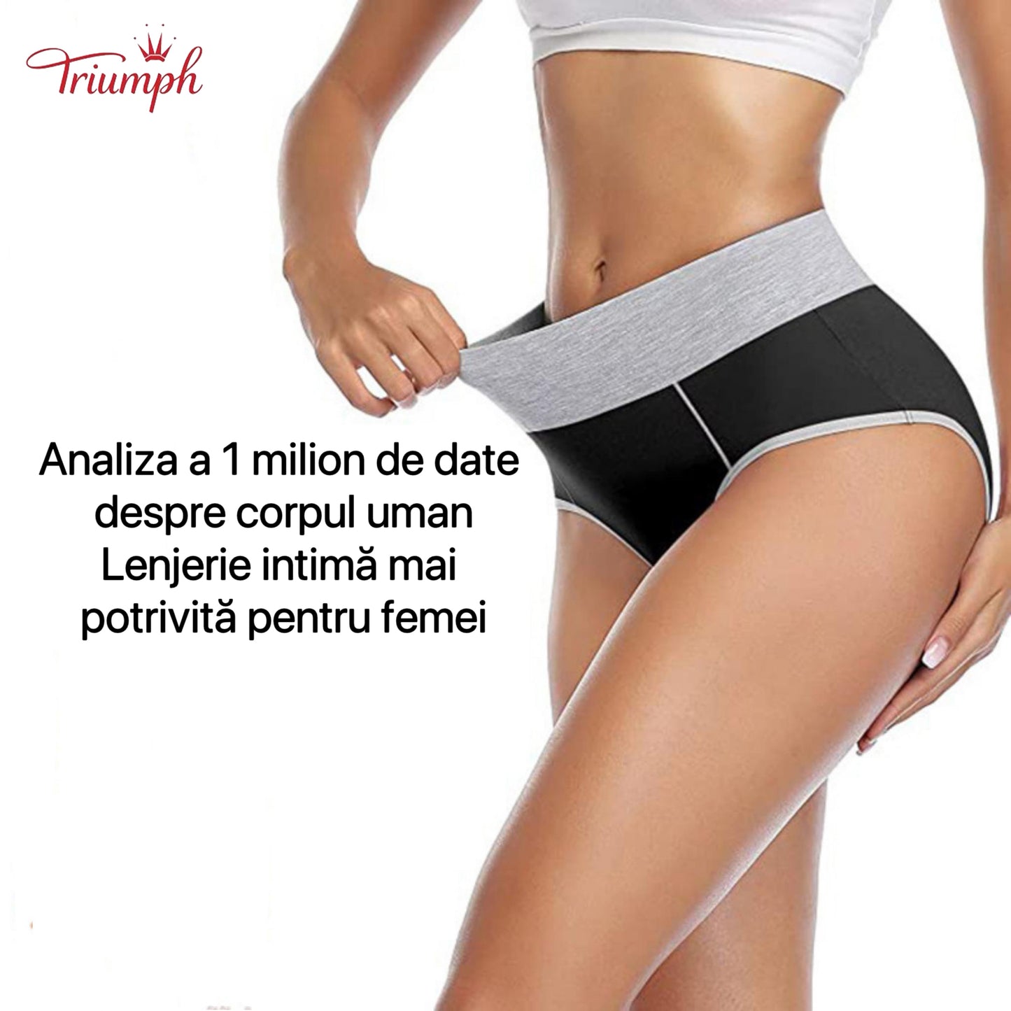 Triumph - Set Lenjerie de Dama 4 Piese，Banda de Chiloți Foarte Elastică , Potrivit Pentru 40-110 KG