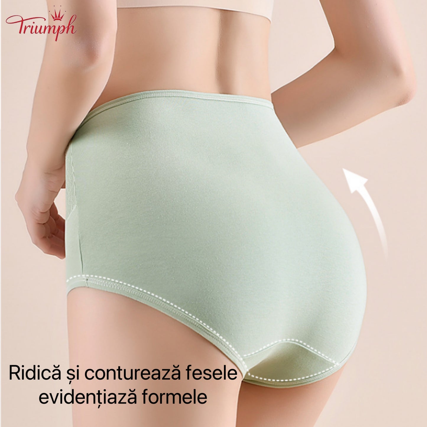 Triumph - Set 4 Chiloți Din Bumbac, Control Burtica, Culori Asortate, Transport Gratuit
