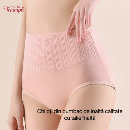 Triumph - Set 4 Chiloți Din Bumbac, Control Burtica, Culori Asortate, Transport Gratuit
