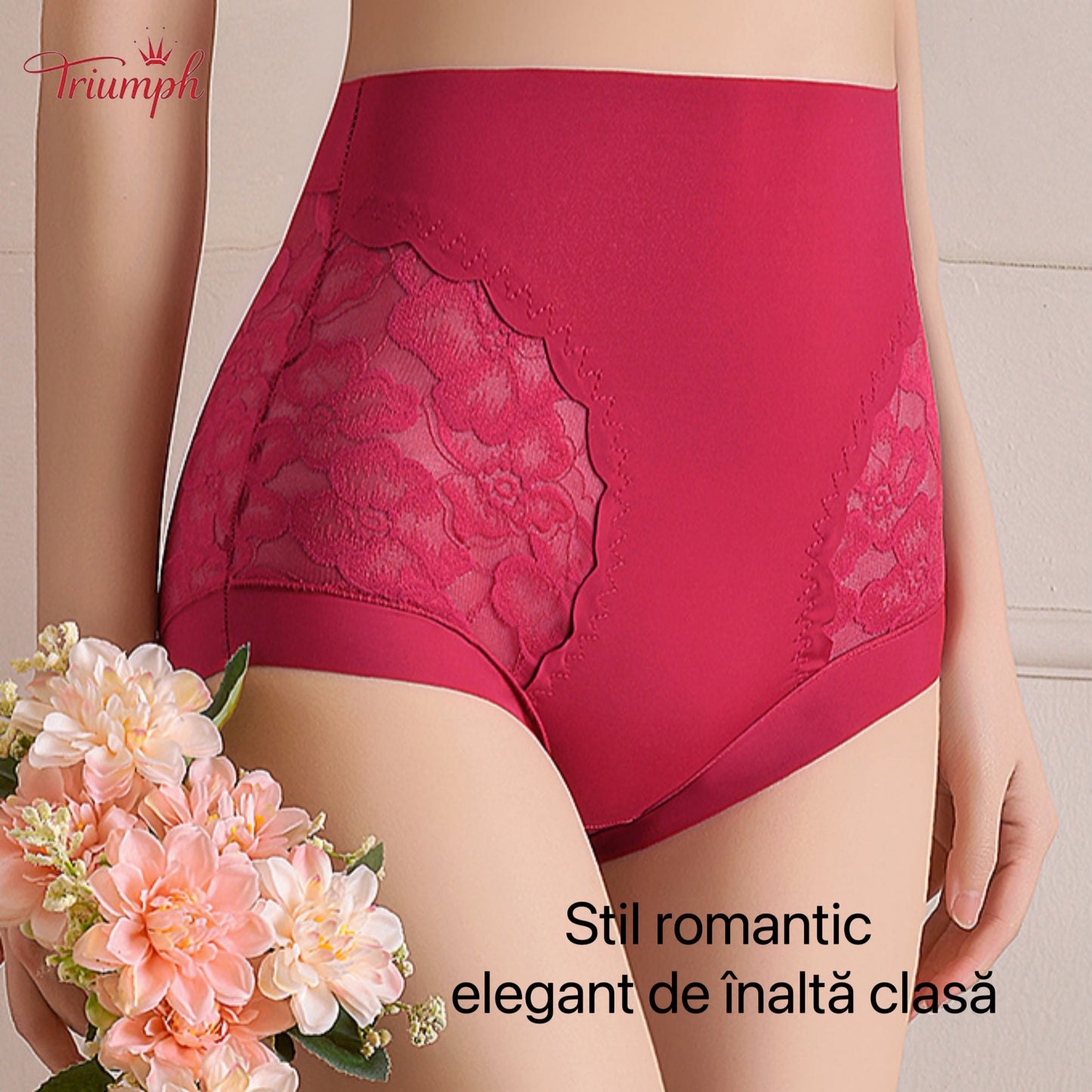 Triumph - Transport Gratuit. Set de 4. Chiloți cu Talie înaltă Din Dantelă de înaltă Calitate