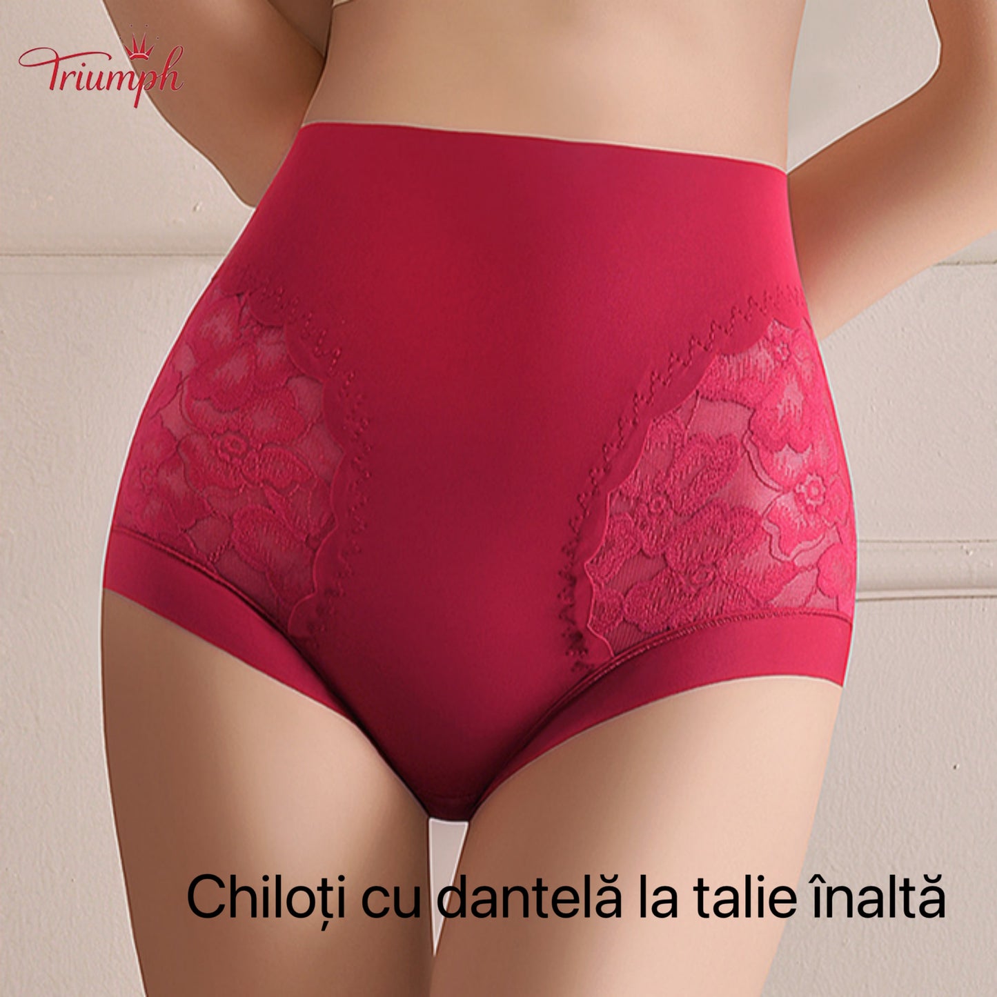 Triumph - Transport Gratuit. Set de 4. Chiloți cu Talie înaltă Din Dantelă de înaltă Calitate