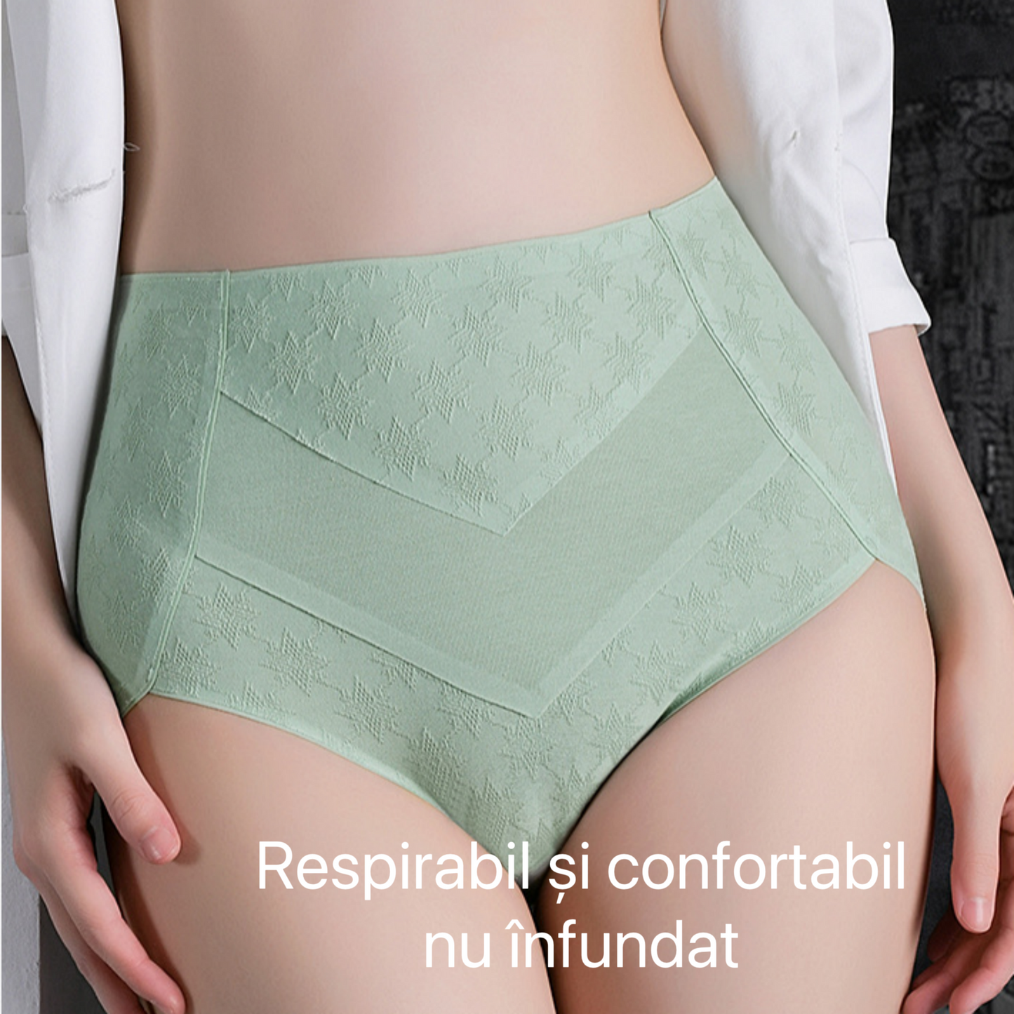 Triumph - Set de 4 Chiloți Premium Din Bumbac cu Talie înaltă, Cu Imprimeu Drăguț de Stea, Livrare Gratuită