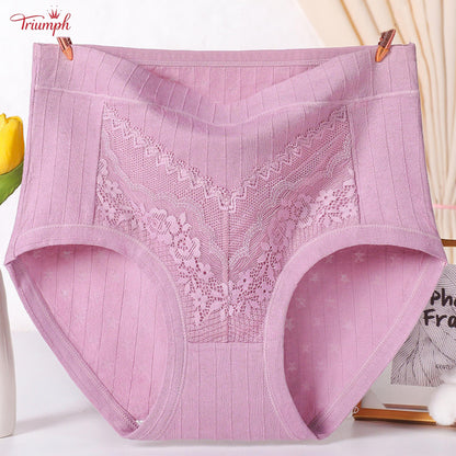 Triumph - 4 Piese De Lenjerie Din Bumbac Pur,  Transport Gratuit, Dungi, Moi