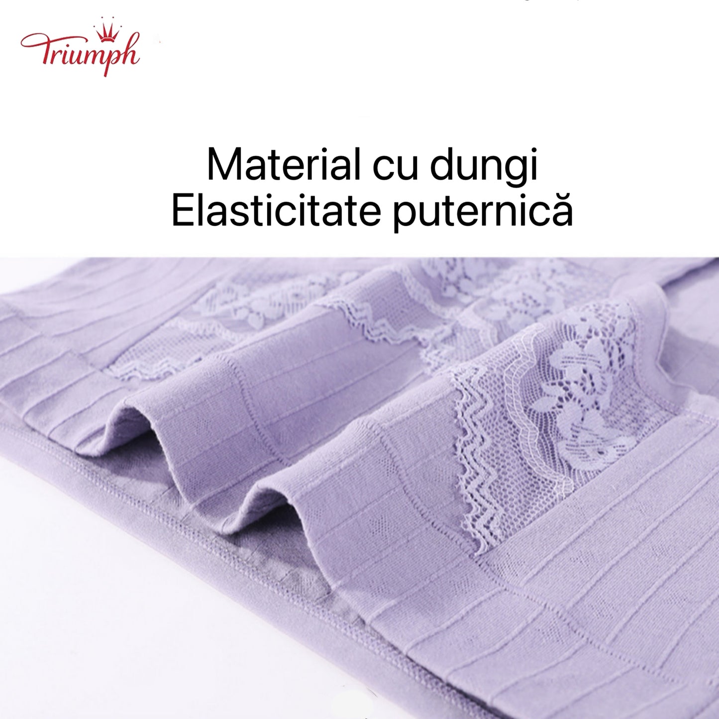 Triumph - 4 Piese De Lenjerie Din Bumbac Pur,  Transport Gratuit, Dungi, Moi