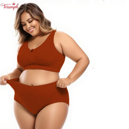 Triumph - 4 Piese De Lenjerie Din Bumbac Pur, Transport Gratuit, Control Burtica, Ridicare Feselor