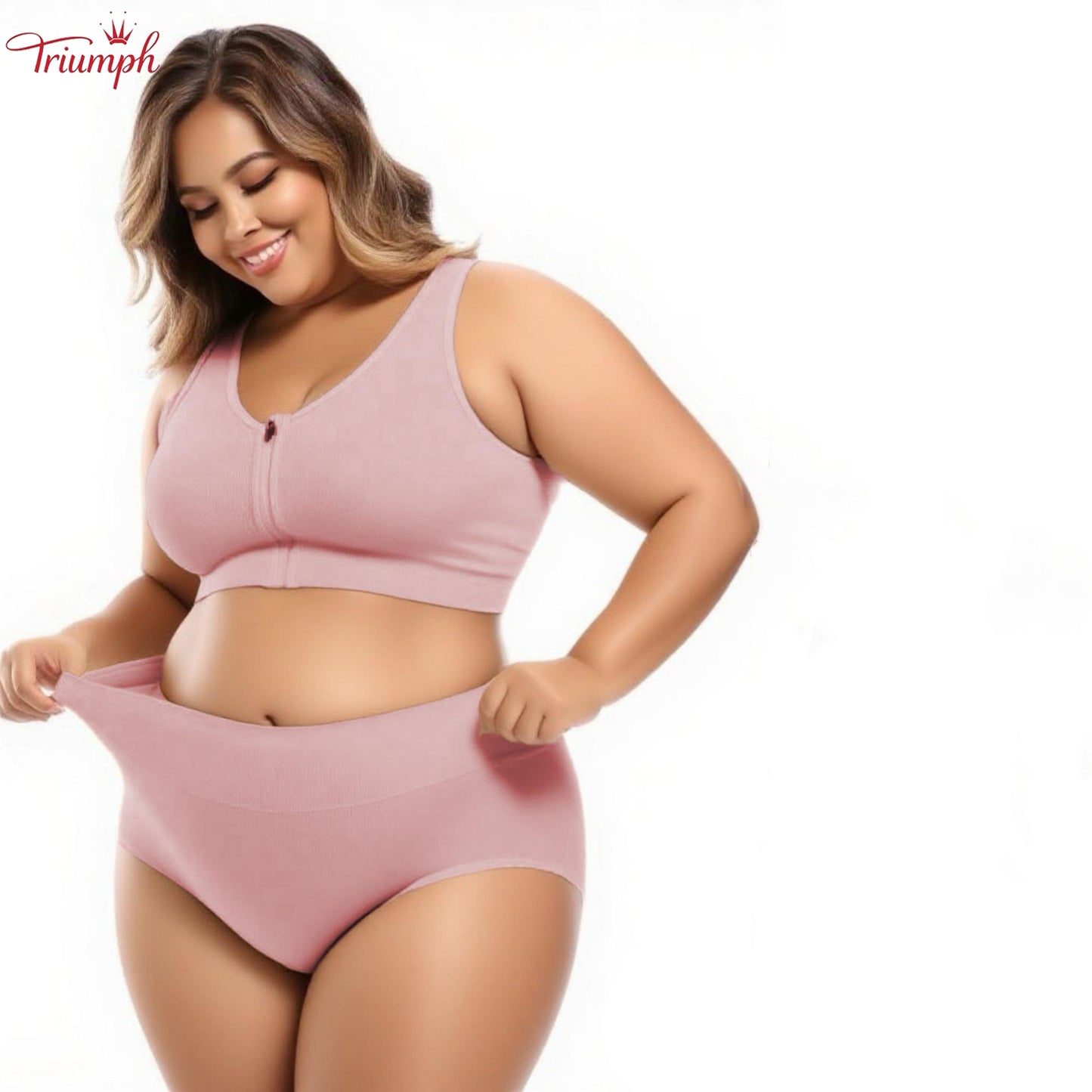 Triumph - 4 Piese De Lenjerie Din Bumbac Pur, Transport Gratuit, Control Burtica, Ridicare Feselor