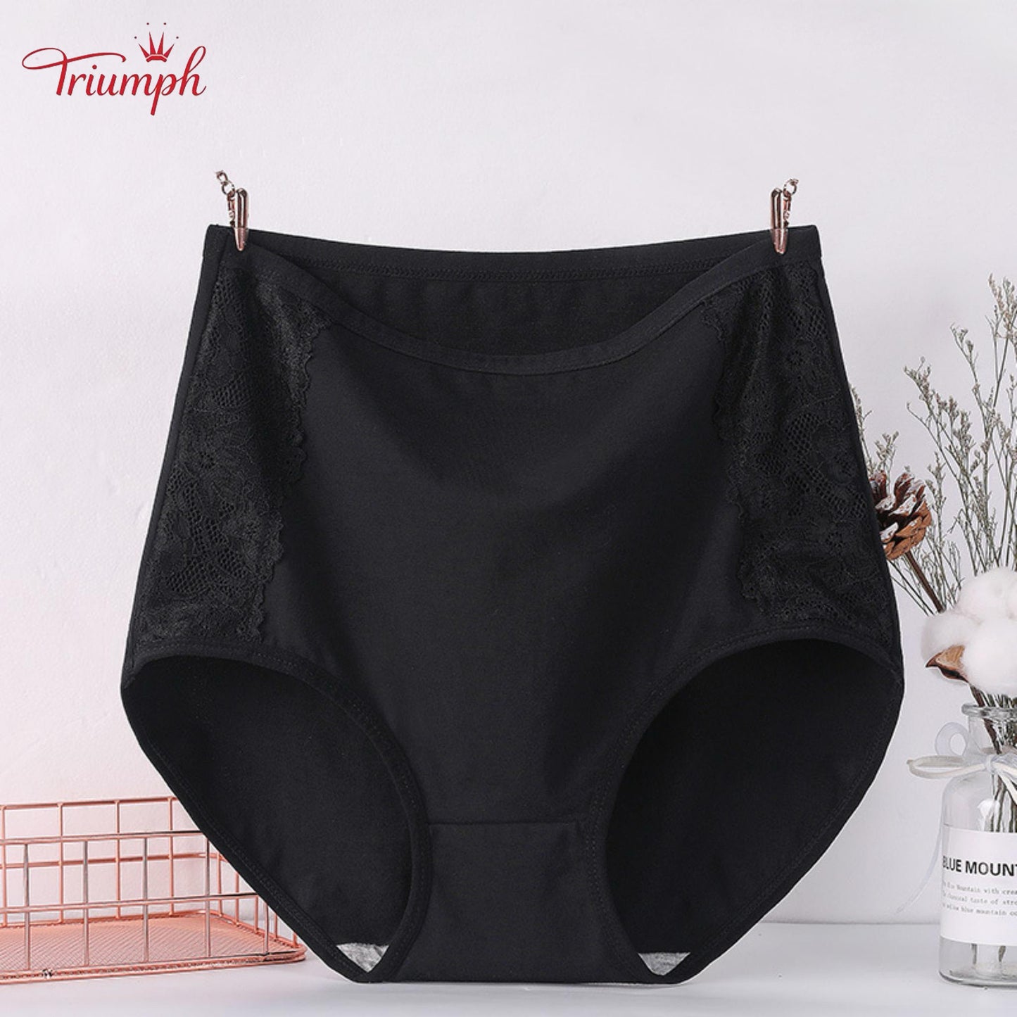 Triumph - Chiloți Din Bumbac cu Talie înaltă, Pachet de 4, Livrare Gratuită. Strânge Abdomenul. Lifting Fesier.