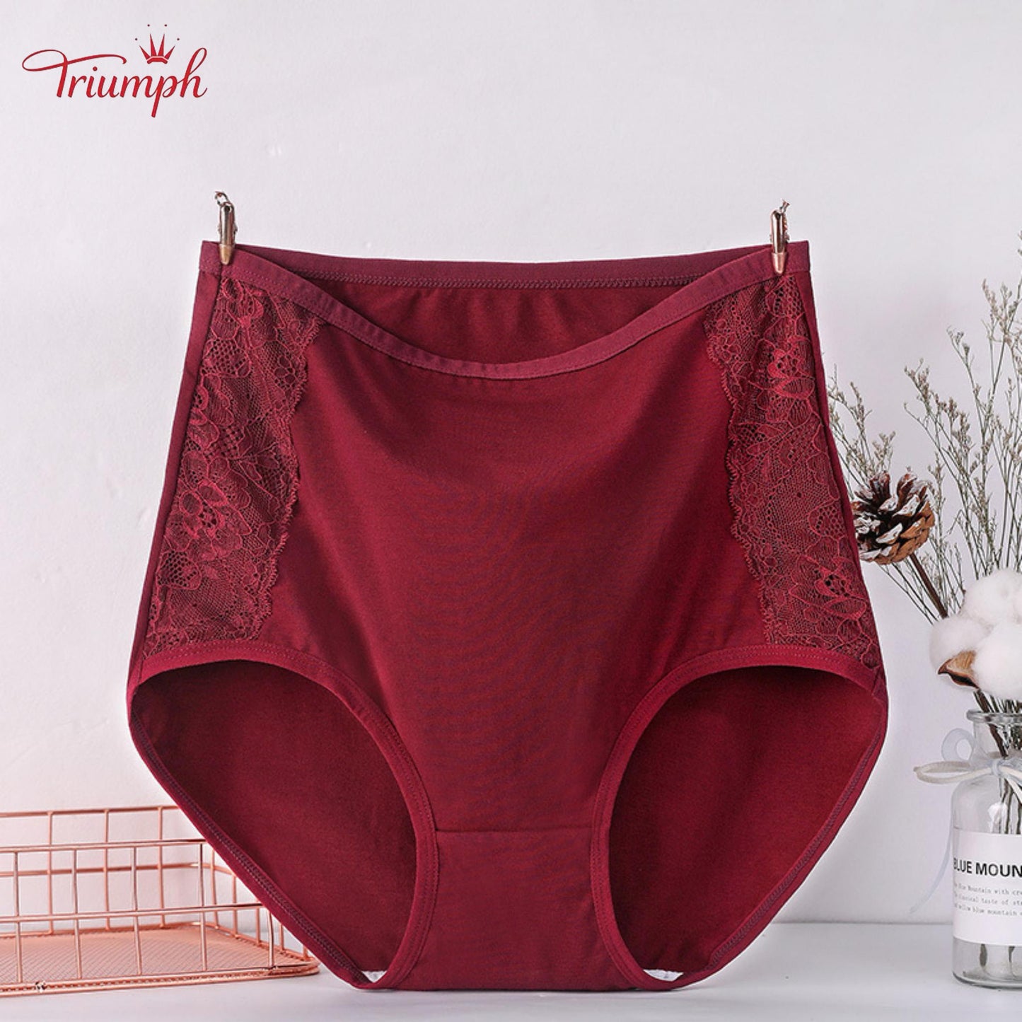 Triumph - Chiloți Din Bumbac cu Talie înaltă, Pachet de 4, Livrare Gratuită. Strânge Abdomenul. Lifting Fesier.