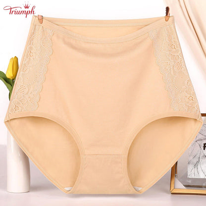 Triumph - Chiloți Din Bumbac cu Talie înaltă, Pachet de 4, Livrare Gratuită. Strânge Abdomenul. Lifting Fesier.