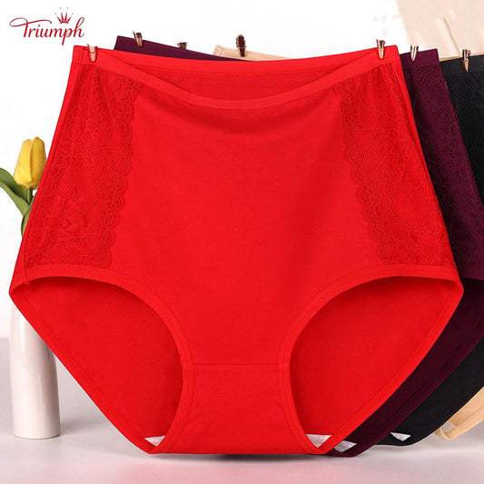 Triumph - Chiloți Din Bumbac cu Talie înaltă, Pachet de 4, Livrare Gratuită. Strânge Abdomenul. Lifting Fesier.