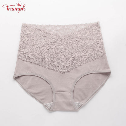 Triumph - Livrare Gratuită，Set de 4 Chiloți Din Dantelă cu Talie înaltă în Formă de V，Confortabil, Moale