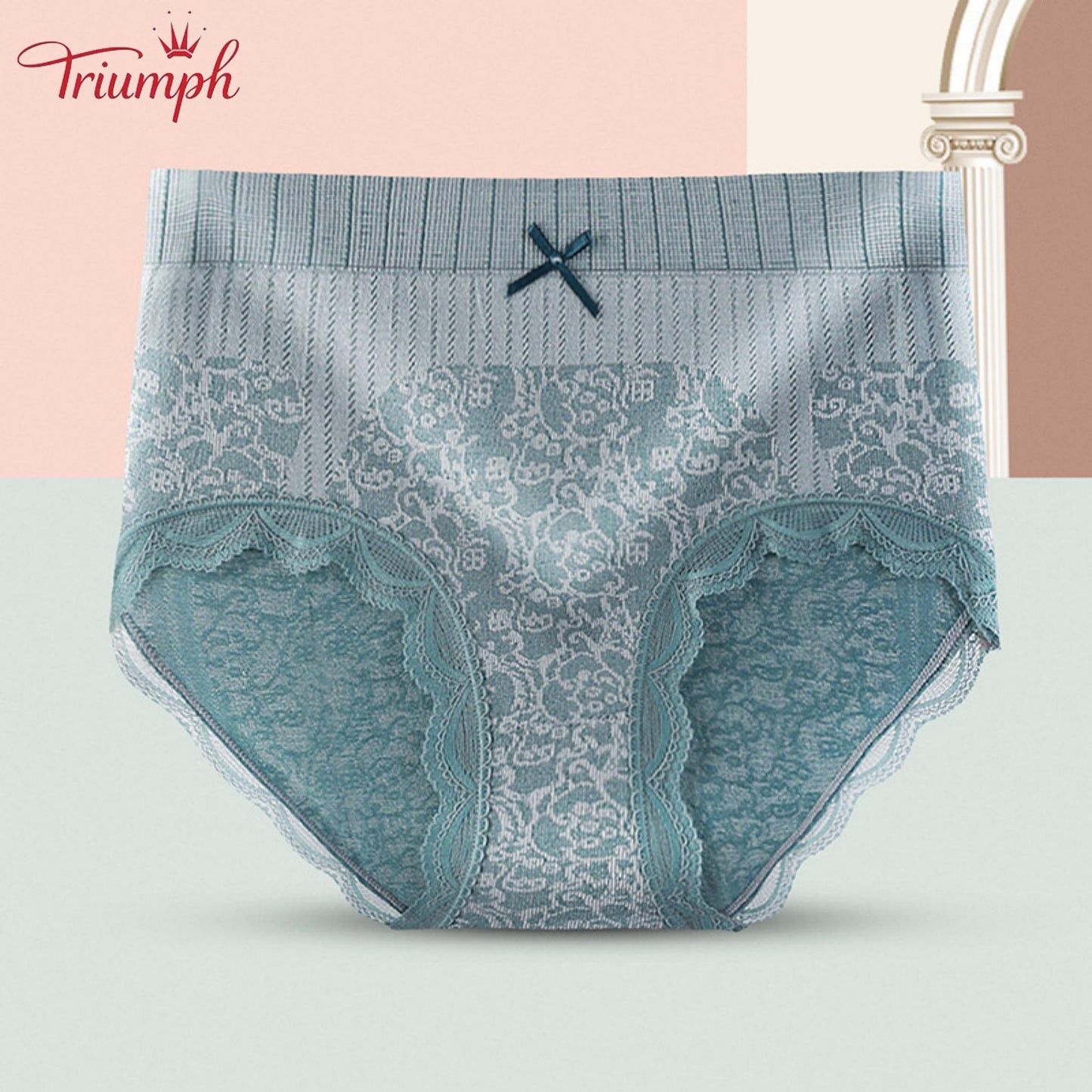 Triumph - Transport Gratuit，4 Perechi de Chiloți Confortabili și Respirabili cu Talie înaltă，Bordura din dantela