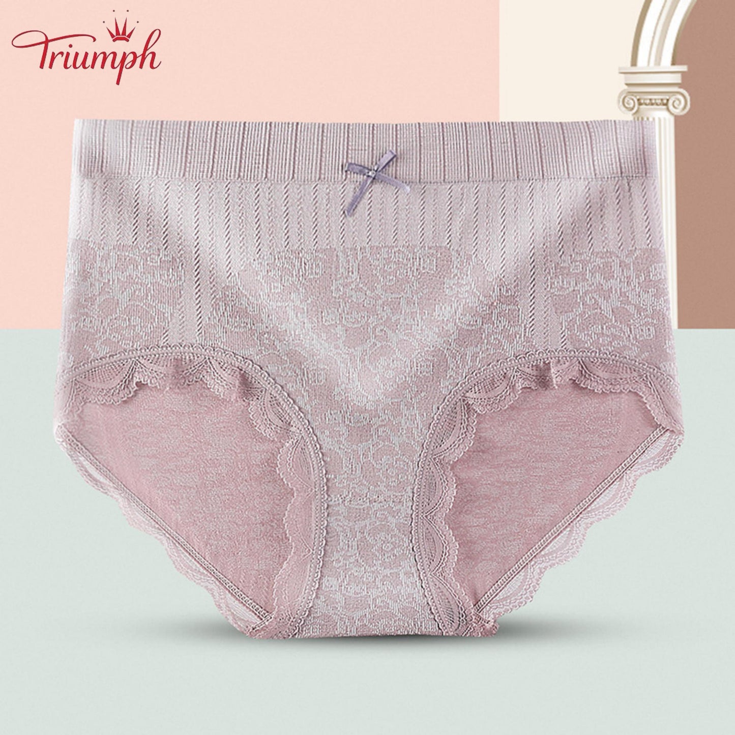 Triumph - Transport Gratuit，4 Perechi de Chiloți Confortabili și Respirabili cu Talie înaltă，Bordura din dantela