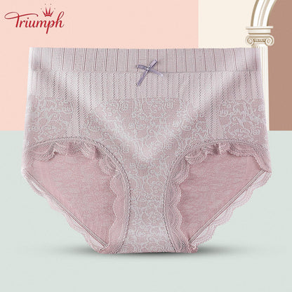 Triumph - Transport Gratuit，4 Perechi de Chiloți Confortabili și Respirabili cu Talie înaltă，Bordura din dantela