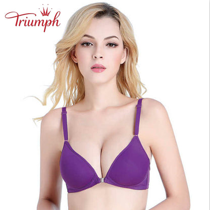 Triumph-Livrare Gratuită,Sutien pachet de 3，Sutien cu nasturi în față，Fara Sutien de Sarma，Sexy, Confortabil，Fără armistiţiu，Push Up