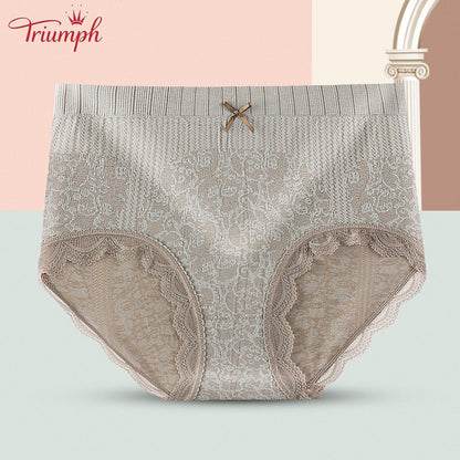 Triumph - Transport Gratuit，4 Perechi de Chiloți Confortabili și Respirabili cu Talie înaltă，Bordura din dantela