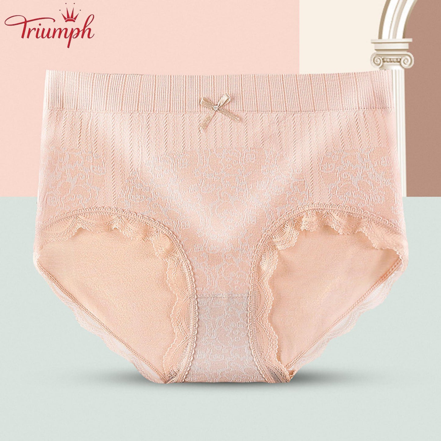 Triumph - Transport Gratuit，4 Perechi de Chiloți Confortabili și Respirabili cu Talie înaltă，Bordura din dantela
