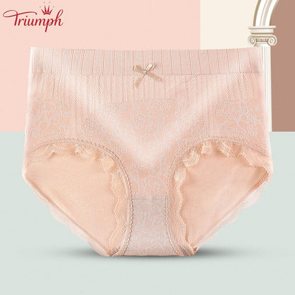 Triumph - Transport Gratuit，4 Perechi de Chiloți Confortabili și Respirabili cu Talie înaltă，Bordura din dantela