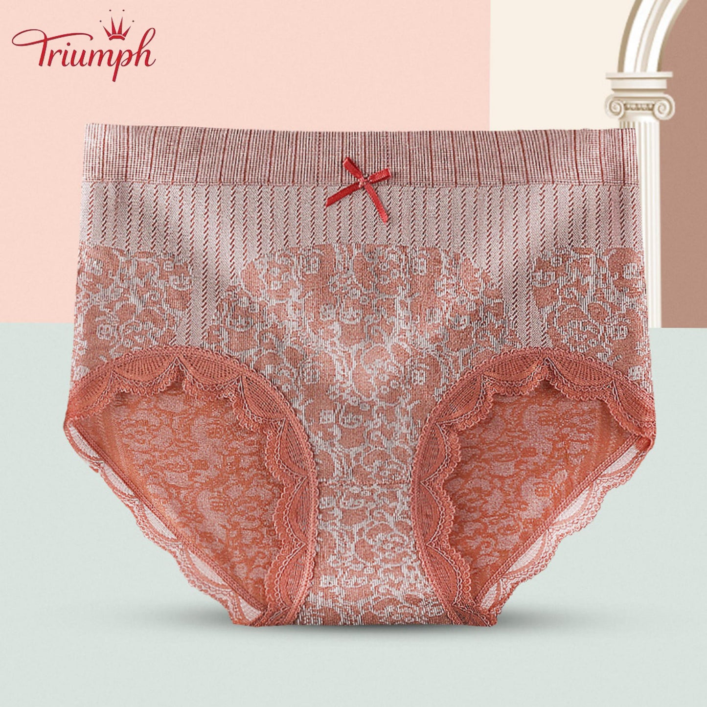 Triumph - Transport Gratuit，4 Perechi de Chiloți Confortabili și Respirabili cu Talie înaltă，Bordura din dantela