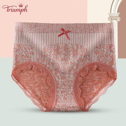 Triumph - Transport Gratuit，4 Perechi de Chiloți Confortabili și Respirabili cu Talie înaltă，Bordura din dantela