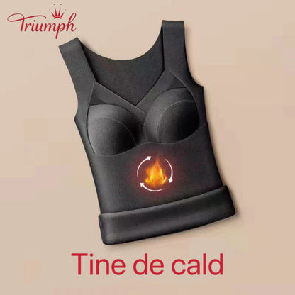 Triumph-Livrare Gratuită,Pachet de 3 Lenjerie Termică，Plus Catifea Tine de Cald，Super elastic，Cu Pernuță Pentru Piept