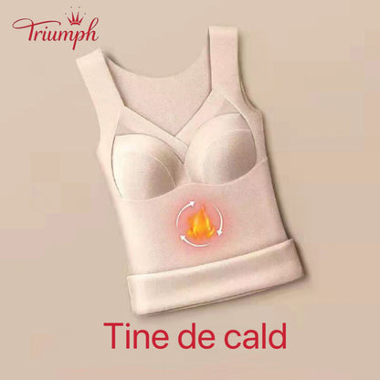 Triumph-Livrare Gratuită,Pachet de 3 Lenjerie Termică，Plus Catifea Tine de Cald，Super elastic，Cu Pernuță Pentru Piept