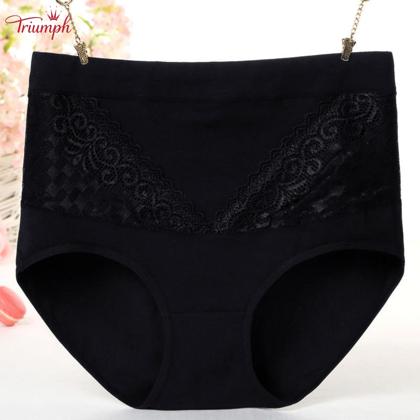 Triumph - 4 Piese De Lenjerie Din Bumbac Pur, Transport Gratuit, Control Burtica, Ridicare Feselor