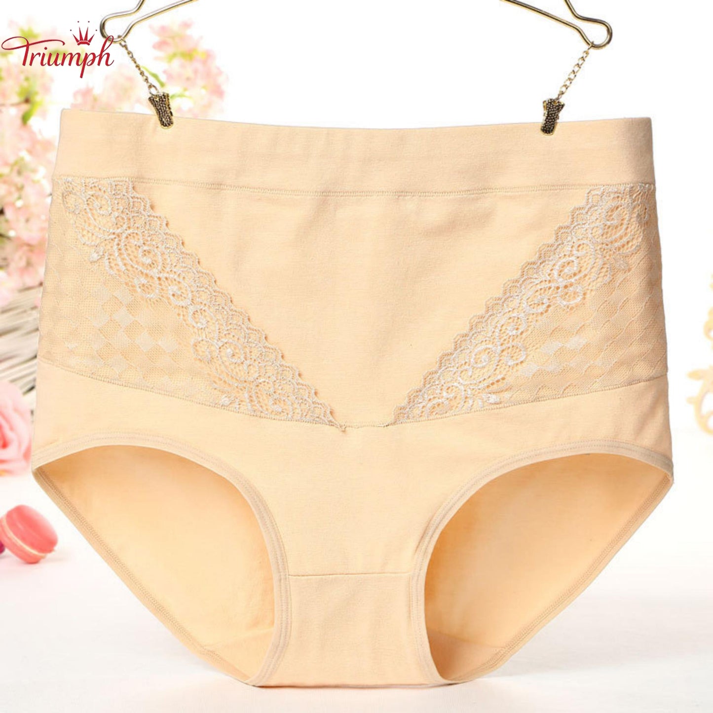 Triumph - 4 Piese De Lenjerie Din Bumbac Pur, Transport Gratuit, Control Burtica, Ridicare Feselor