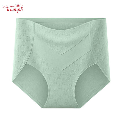 Triumph - Set de 4 Chiloți Premium Din Bumbac cu Talie înaltă, Cu Imprimeu Drăguț de Stea, Livrare Gratuită