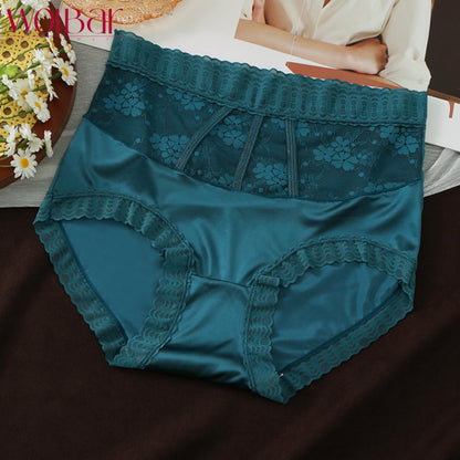 WolBar Chiloți de Dantelă de Damă - Set de 4，Căptușeală din Bumbac，45-90 kg și Peste