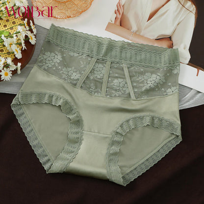 WolBar Chiloți de Dantelă de Damă - Set de 4，Căptușeală din Bumbac，45-90 kg și Peste