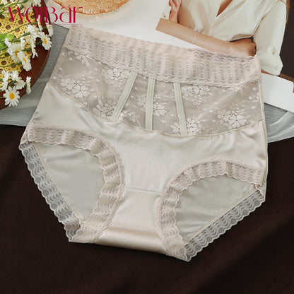 WolBar Chiloți de Dantelă de Damă - Set de 4，Căptușeală din Bumbac，45-90 kg și Peste